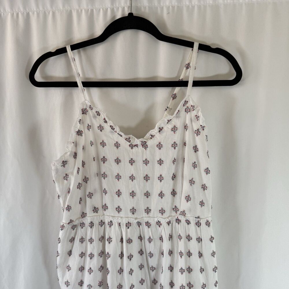 Sim and Sam Dress Women's Large White Embroidered Spaghetti Strap Tiered V-Neck - Picture 2 of 11